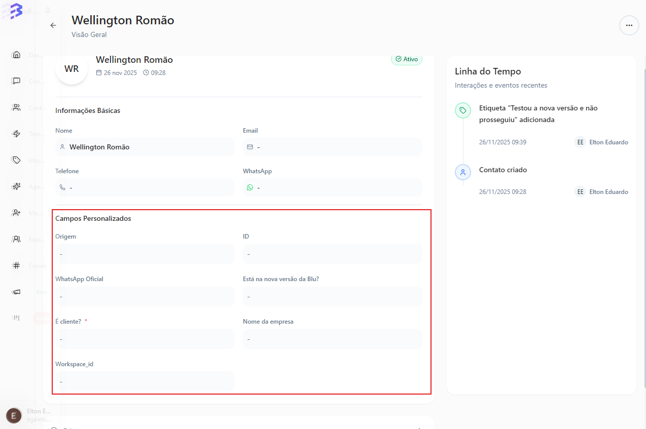 campos personalizados
